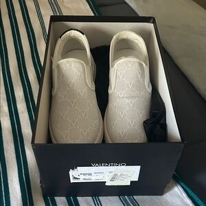 Valentino Cream Slip-On Shoes